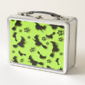 Flying witch among stars at Halloween night 3D  メタルランチボックス (正面)