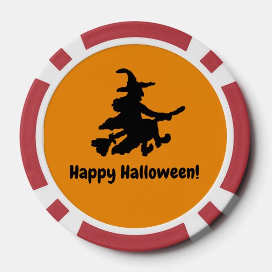 Flying Witch Black & Orange Checkered Poker Chips ポーカーチップ (裏面)