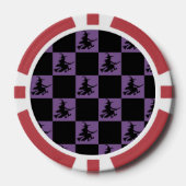 Flying Witch Black & Purple Checkered Poker Chips ポーカーチップ (正面)