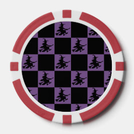 Flying Witch Black & Purple Checkered Poker Chips ポーカーチップ