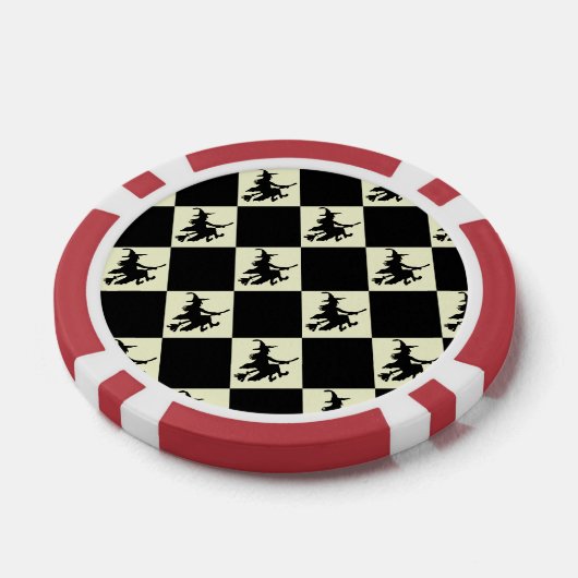 Flying Witch Black & Yellow Checkered Poker Chips ポーカーチップ (シングル)
