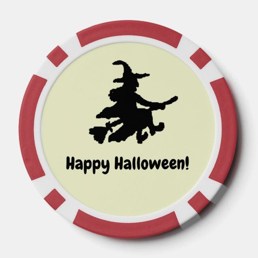 Flying Witch Black & Yellow Checkered Poker Chips ポーカーチップ (裏面)