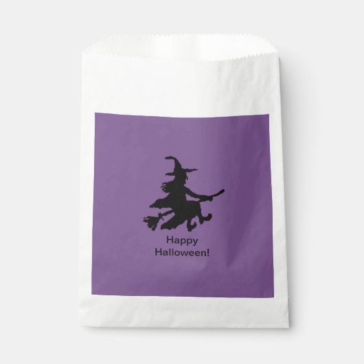 Flying Witch - Purple -Happy Halloween - Favor Bag フェイバーバッグ (正面)