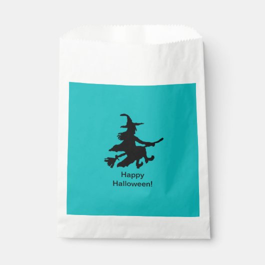 Flying Witch - Teal - Happy Halloween - Favor Bag フェイバーバッグ (正面)