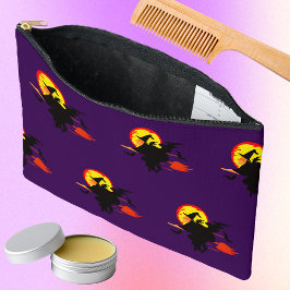 Flying Witch  with full moon   アクセサリーポーチ