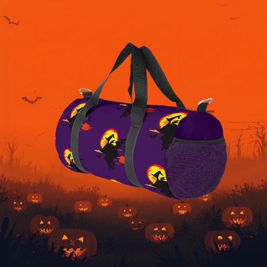 Flying Witch  with full moon   ダッフルバッグ