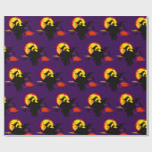 Flying Witch  with full moon   ラッピングペーパー (フラット)