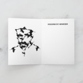 Flying Witches Halloween Skull Bats Silhouette  カード (内部)