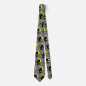 Flying Witches Pattern Gray Halloween Novelty tie ネクタイ (正面)