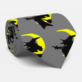 Flying Witches Pattern Gray Halloween Novelty tie ネクタイ (ロール)