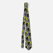 Flying Witches Pattern Gray Halloween Novelty tie ネクタイ (裏面)