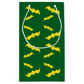 Flying Yellow Halloween Bats スモールペーパーバッグ (裏面)