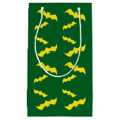 Flying Yellow Halloween Bats スモールペーパーバッグ (正面)