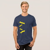 Flying Yellow Halloween Bats トライブレンドＴシャツ (正面全面)