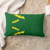 Flying Yellow Halloween Bats ランバークッション (ブランケット)