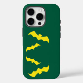 Flying Yellow Halloween Bats iPhone 16 Proケース
