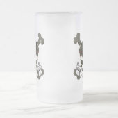 Flynnのタータンチェックのスカルのマグ フロストグラスビールジョッキ (中央)