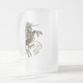 Flynnのタータンチェックのユニコーン フロストグラスビールジョッキ (正面左)