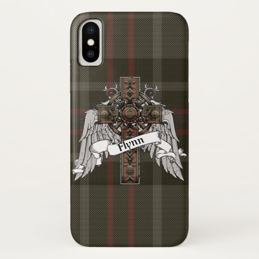 Flynnのタータンチェックの十字 Case-Mate iPhoneケース (裏面)