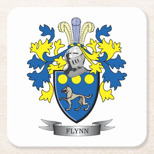 Flynnの紋章付き外衣 スクエアペーパーコースター (正面)