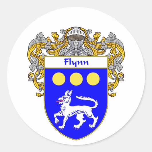 Flynn Coat of Arms (Mantled) ラウンドシール (正面)