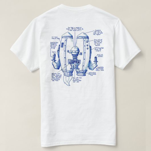 Flyology Jetpackの青写真 Tシャツ (デザイン裏面)