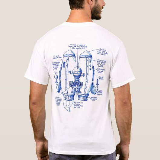 Flyology Jetpackの青写真 Tシャツ (裏面)