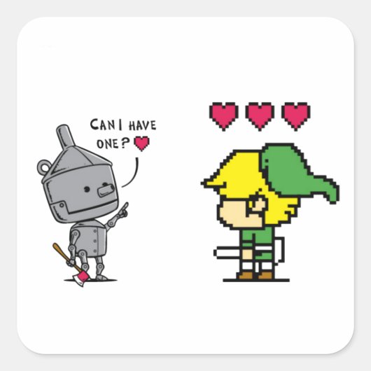 FMカルチャーポップ・アートのハートシーカー スクエアシール (正面)