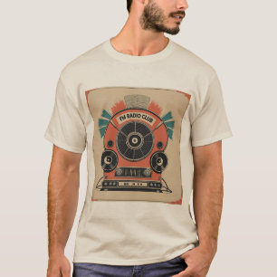 FMラジオクラブ – レトロラジオアートティー Tシャツ