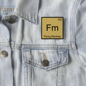Fm - Monkey 飛んでいる Chemistry Elementシンボルティー 缶バッジ (インサイチュ)
