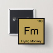 Fm - Monkey 飛んでいる Chemistry Elementシンボルティー 缶バッジ (正面&裏面)