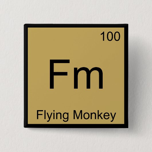 Fm - Monkey 飛んでいる Chemistry Elementシンボルティー 缶バッジ (正面)