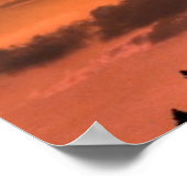 FMXモトクロスダートバイクエアリアルスタントとサンセット ポスター (角)