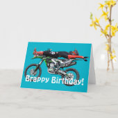 FMX -フリースタイルの空気のモトクロスの発育阻害III カード (黄色い花)