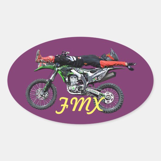 FMX – フリースタイルエアモトクロススタントIII 楕円形シール (正面)