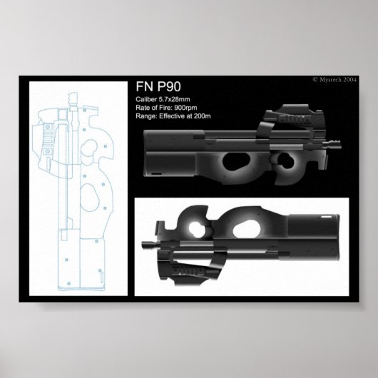 FN P90の統計情報 ポスター (正面)