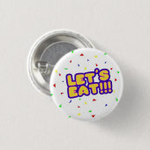 FNaF Chicaボタン：「LET'S 食べ!!!」 ファンピン 缶バッジ (正面&裏面)