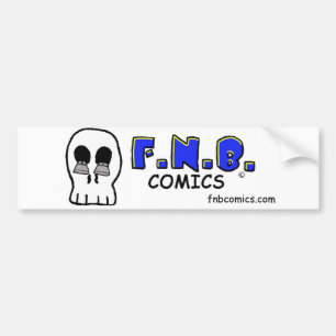 FNBcomicsのロゴのJDのスカル バンパーステッカー