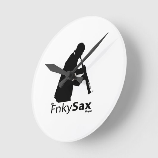 FnkySaxプレイヤーの壁時計 ラウンド壁時計 (傾斜)