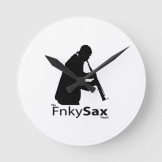 FnkySaxプレイヤーの壁時計 ラウンド壁時計