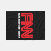 Fnnロゴ偽ニュースネットワークトおもしろいランプ フリースブランケット (正面(横))