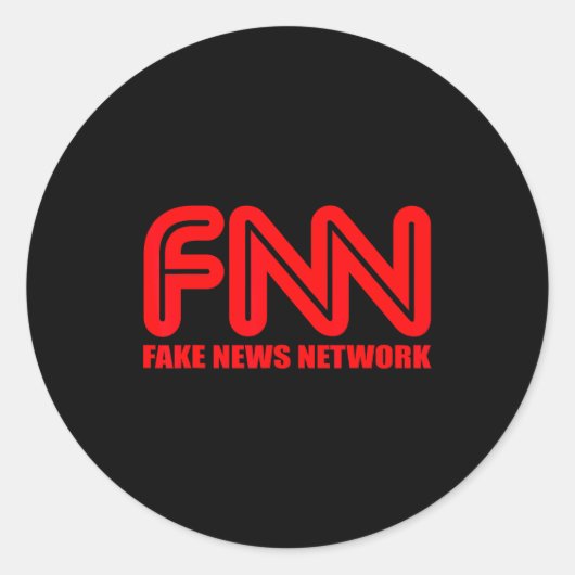 Fnn Fake News Network Apparel Funny Christmas Gift ラウンドシール (正面)