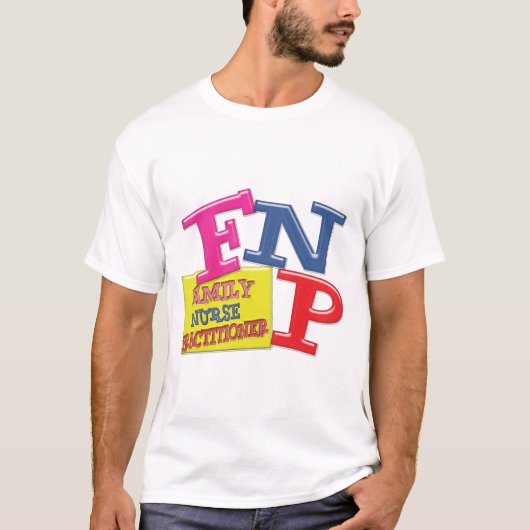 FNPのお洒落な略称家族のナースの従業者 Tシャツ (正面)