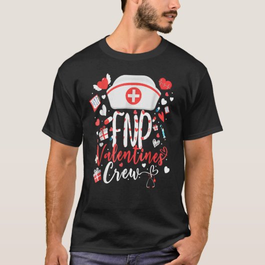 FNP LOVE Stethoscope Nurse Life FNP Valentines Nur Tシャツ (正面)