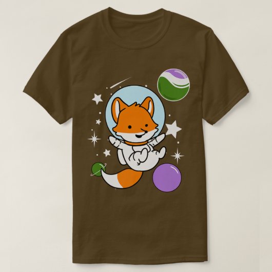 Fo宇宙飛行士Genderqueerプライド Tシャツ (デザイン正面)