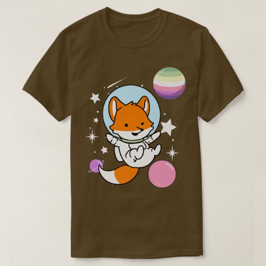 Fo Astronaut Genderfae Pride Tシャツ (デザイン正面)