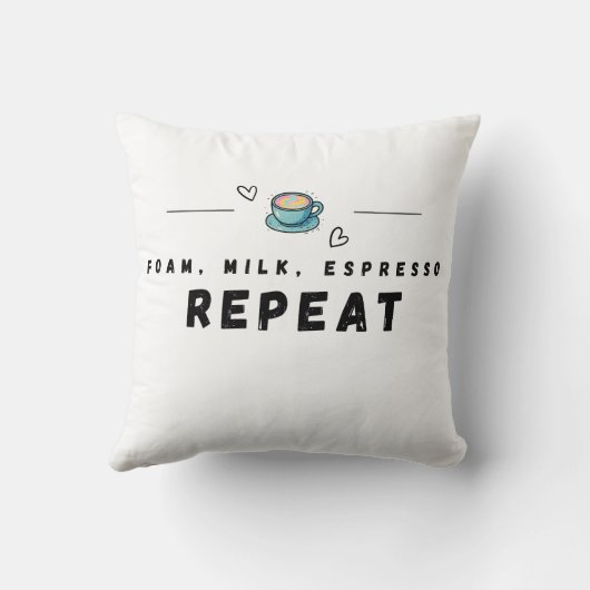 Foam Milk Espresso Repeat Coffee  クッション (裏面)