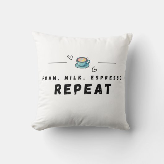 Foam Milk Espresso Repeat Coffee  クッション (正面)