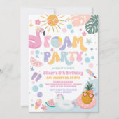 Foam Party Summer Beach Birthday Invitation 招待状 (正面)