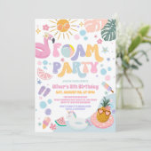 Foam Party Summer Beach Birthday Invitation 招待状 (スタンド正面)